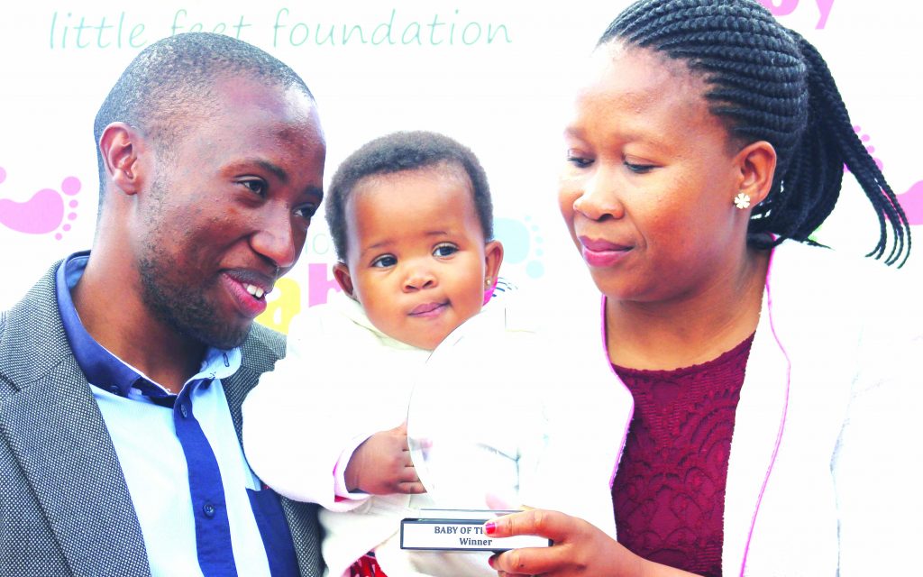 Baby of the year Refiloe Klaas with parents Thabiso and Mahlompho Klaas 