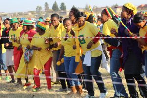 ABC supporters sing  & make party slogan at a rally