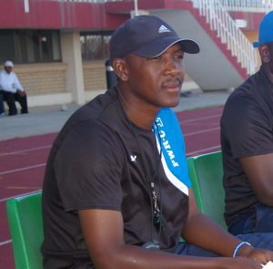 Bantu Assistant Coach and Former national team defender, Mpitsa Marai,left,