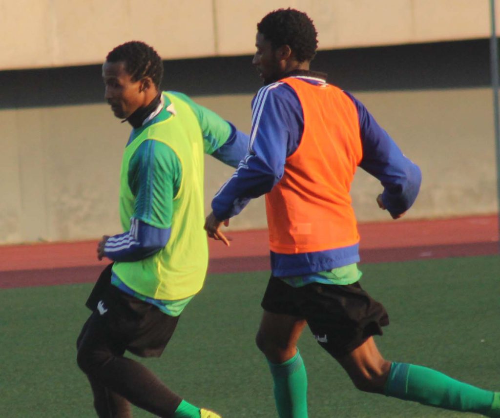 Likuena players during their training session on Tuesday 