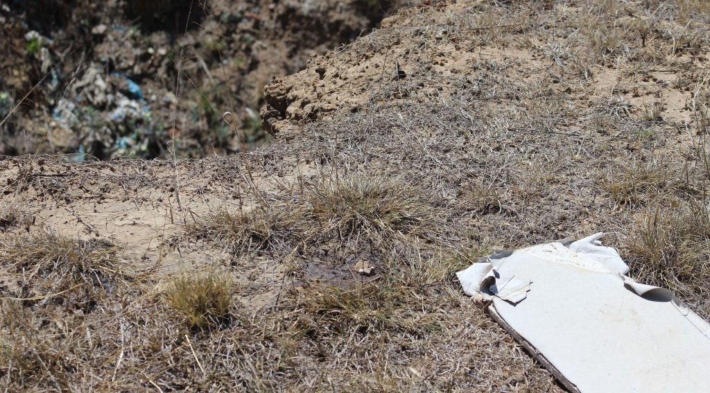 Matseliso's blood stains are still visible at the crime scene 