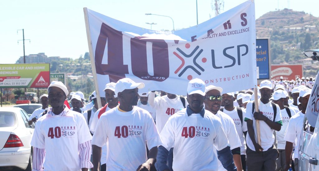 LSP Construction workers during mondays funwalk